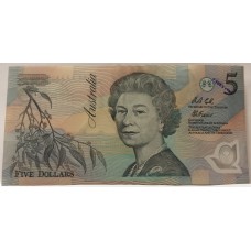 AUSTRALIA 1992 . FIVE 5 DOLLARS BANKNOTE . ERROR . OVERPRINT/ MIS-PRINT OF DATE
